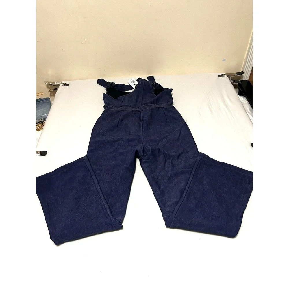 We Wore What Women's Sleeveless‎ Ski Suit Darkwash Denim Texture Size L